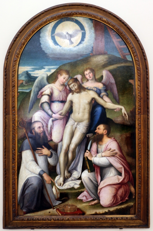 Luca longhi, cristo morto sorretto dagli angeli tra s. bartolomeo e l'abate di classe - Sailko