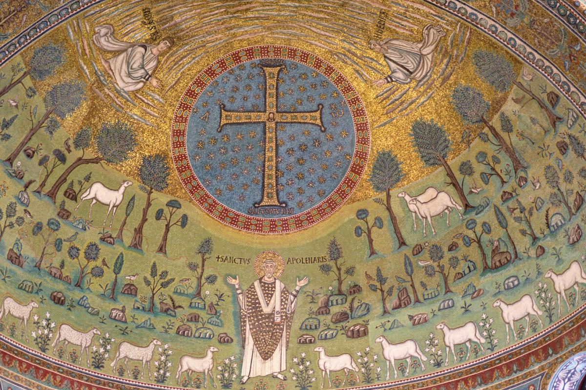 Basilica di Sant'Apollinare in Classe, dettaglio del mosaico - Tommaso Trombetta
