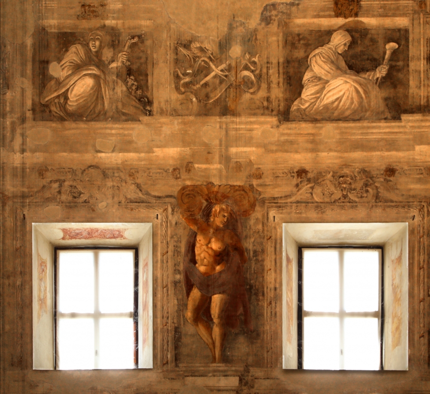Pier francesco battistelli e aiuti, affreschi con scene dell'orlando furioso e della gerusalemme l. tra telamoni, 1619-28, 18 - Sailko