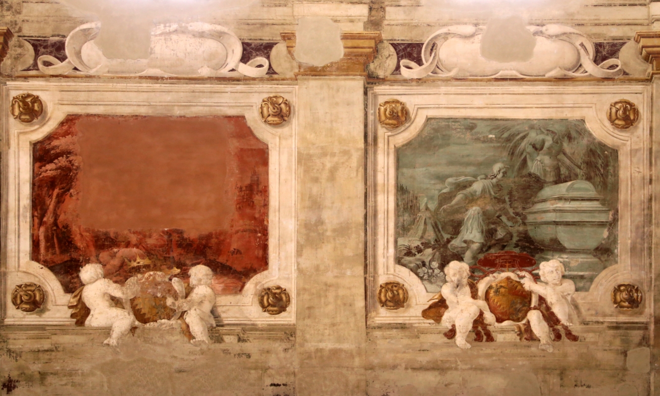 Pier francesco battistelli e aiuti, affreschi con scene dell'orlando furioso e della gerusalemme l. tra telamoni, 1619-28, 19 - Sailko