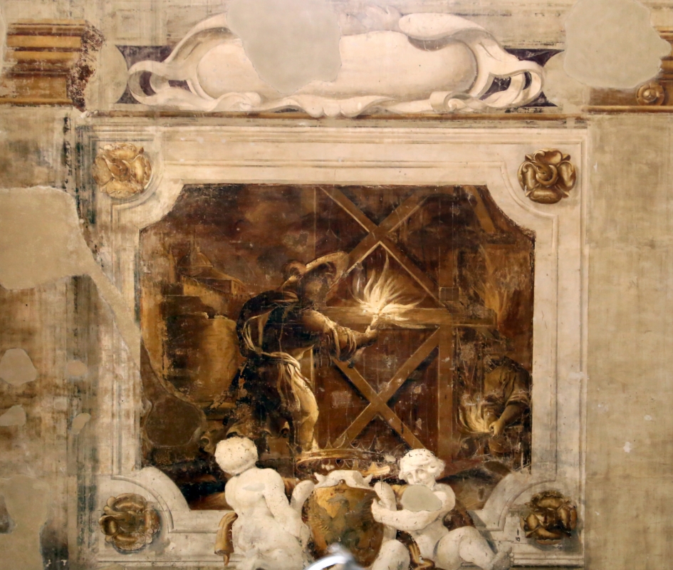 Pier francesco battistelli e aiuti, affreschi con scene dell'orlando furioso e della gerusalemme l. tra telamoni, 1619-28, 17 - Sailko