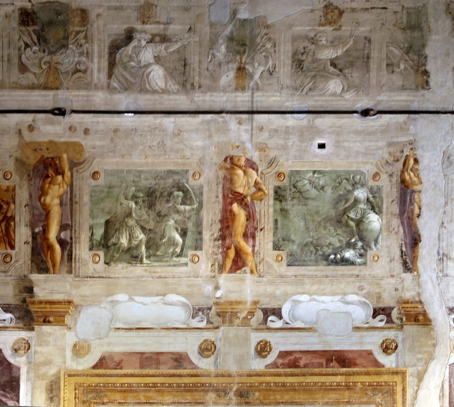 Pier francesco battistelli e aiuti, affreschi con scene dell'orlando furioso e della gerusalemme l. tra telamoni, 1619-28, 13 - Sailko
