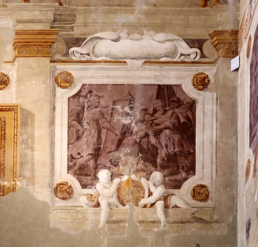 Pier francesco battistelli e aiuti, affreschi con scene dell'orlando furioso e della gerusalemme l. tra telamoni, 1619-28, 21 - Sailko