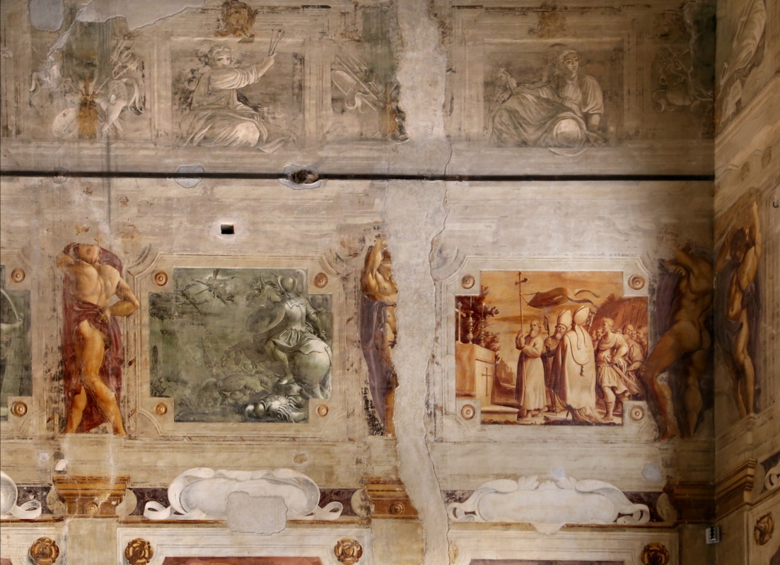 Pier francesco battistelli e aiuti, affreschi con scene dell'orlando furioso e della gerusalemme l. tra telamoni, 1619-28, 14 - Sailko