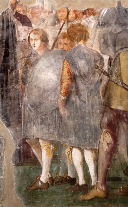 Giovanni da san giovanni (e ippolito provenzale), fasti bentivoglio, Investitura di Cornelio Bentivoglio a generalissimo di Gregorio XIII, 1628, 11 - Sailko
