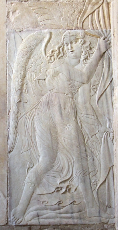 Cappella delle virtù o di san sigismondo, angeli reggicortina di dx di agostino di duccio 03,4 foto di Sailko