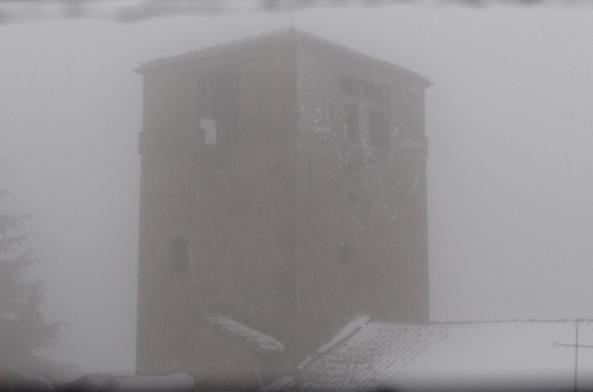Il campanile nella bufera di neve - Larabraga19