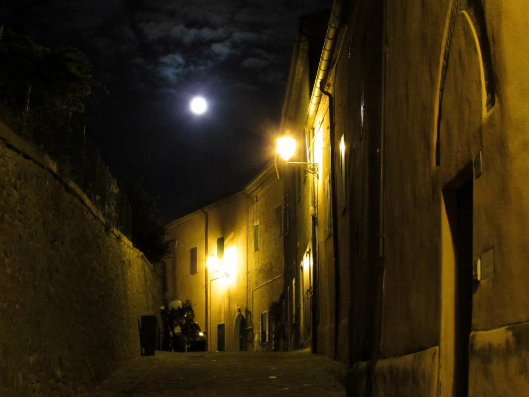 Una vecchia via illuminata dalla luna - Larabraga19