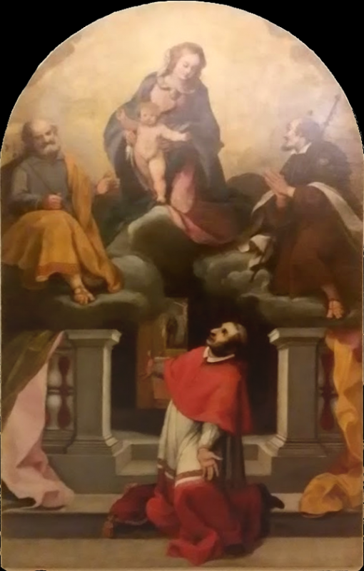 Vergine Bambino con san Giuseppe, il beato Amato e san Carlo Borromeo (Cialdieri) - Girolamo Cialdieri