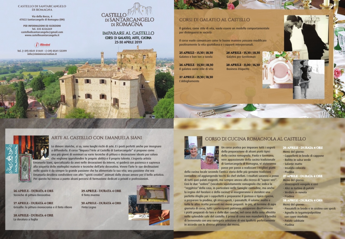 corsi di galateo, decorazione, cucina foto di castello di Santarcangelo