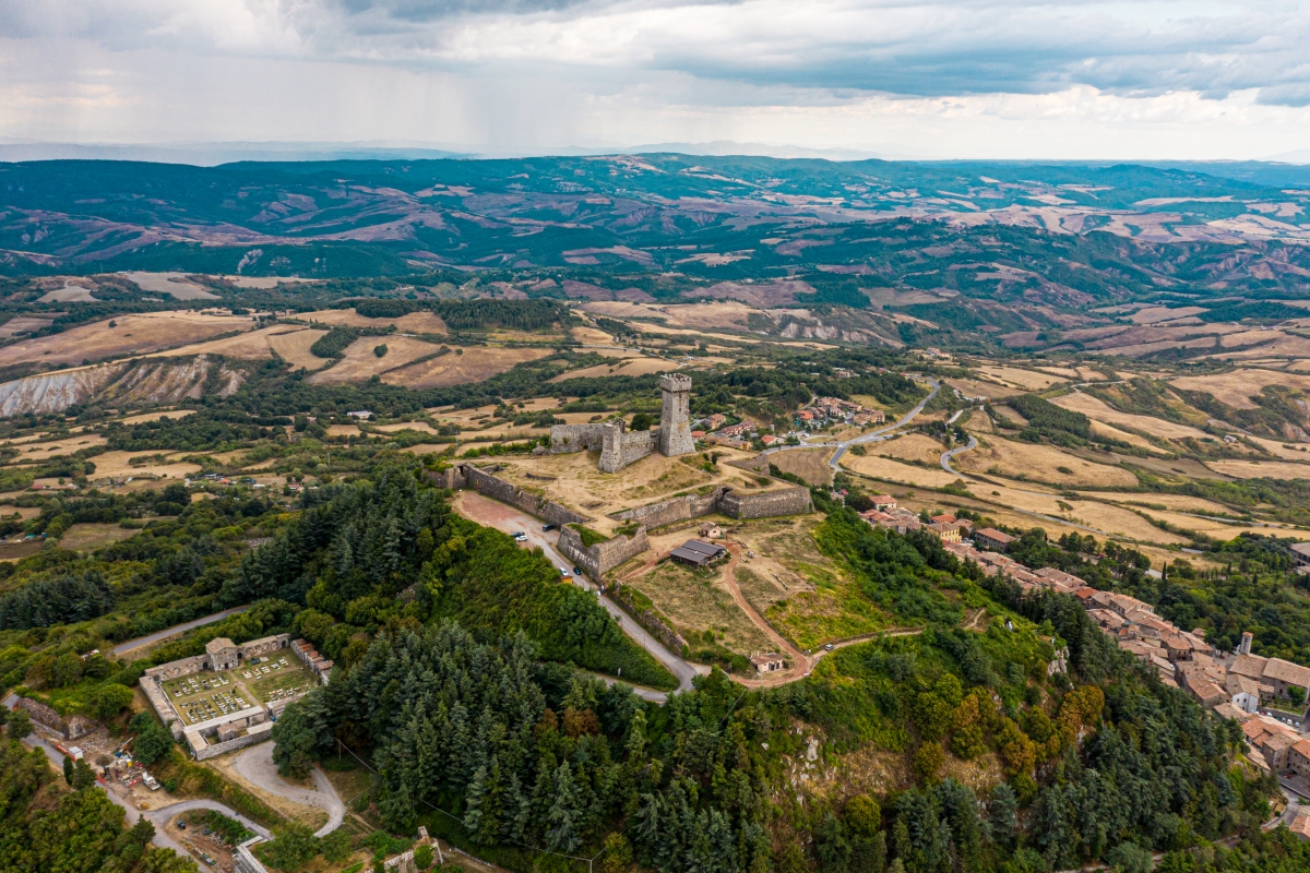 Aerial view of the Radicofani Fortress - ENIT SpA