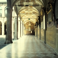 Portici del cortile interno dell'Archiginnasio - Lia Versaci