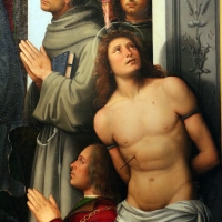 Francesco francia, madonna in trono e santi, 1490 ca., da s.m. della misericordia, 04 - Sailko