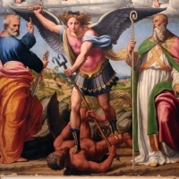 Innocenzo da imola, madonna in gloria e tre santi, 1517-22, da s. michele in bosco 03 - Sailko