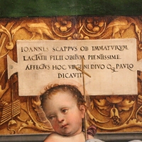 Francesco francia, madonna in trono e santi, 1495 ca. 04 dedica, dall'annunziata - Sailko