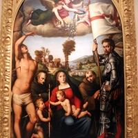 Giacomo e giulio francia, madonna col bambino tra ciqnue santi e angeli, 1526, da s. francesco 01 - Sailko