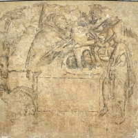 Anonimo bolognese, storie di giuseppe ebreo, 1330-75 ca., giuseppe calato nel pozzo, sinopia - Sailko