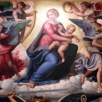 Innocenzo da imola, madonna in gloria e tre santi, 1517-22, da s. michele in bosco 02 - Sailko - Bologna (BO)