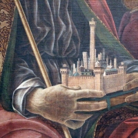 Francesco del cossa, pala dei mercanti, col committente alberto de' cattanei, 1474, 03,2 modellino di bologna - Sailko - Bologna (BO)