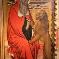 Pietro di giovanni lianori, polittico da s. girolamo di miramonte, 1453, 02 girolamo e il leone