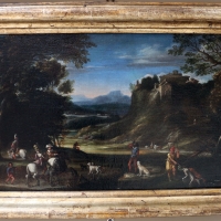 Domenichino, paesaggio boscoso con scena di caccia - Sailko