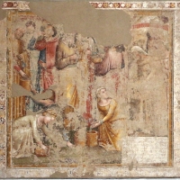 Jacopo di paolo e altri, storie di mosè, 1375-80 ca., da oratorio di mezzaratta, 01 raccolta della manna - Sailko