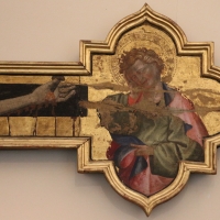 Giovanni da modena, croce sagomata col padre eterno, maria dolente e i ss. giovanni e francesco, 1415 ca, da s. francesco 05 - Sailko