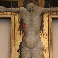 Giovanni da modena, croce sagomata col padre eterno, maria dolente e i ss. giovanni e francesco, 1415 ca, da s. francesco 04 - Sailko