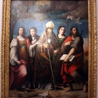 Giacomo e giulio francia, san frediano tra i ss. giacomo, lucia, orsola e un devoto, 1528-33 ca., da s.m. delle grazie - Sailko - Bologna (BO)