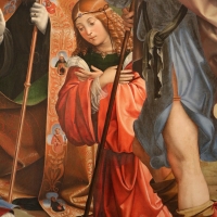Francesco francia, adorazione del bambino con santi alla presenza di anton galeazzo e alessandro bentivoglio, 1498-99, da s.m. della misericordia 08 - Sailko - Bologna (BO)