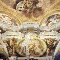 Domenico Maria Canuti, salone di palazzo pepoli campogrande con apoteosi di ercole, quadrature del mengazzino, xvii sec. 20 - Sailko - Bologna (BO)