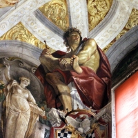 Domenico Maria Canuti, salone di palazzo pepoli campogrande con apoteosi di ercole, quadrature del mengazzino, xvii sec. 07 - Sailko - Bologna (BO)