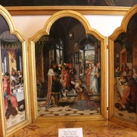 Pittore di anversa, trittico con storie di ester, assuero, adamo ed eva, 1520 ca. 01 - Sailko - Bologna (BO)
