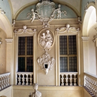 Imola, palazzo tozzoni, scalone con statue in stucco di francesco janssens, 1735 ca. 05 - Sailko