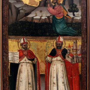 Lippo di Dalmasio, Orazione nell'orto. I santi Ambrogio e Petronio, 1380-1390 circa - Mongolo1984