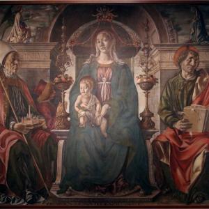 Francesco del Cossa, Madonna col Bambino tra santi e il committente Alberto de' Cattanei, 1474 - Mongolo1984