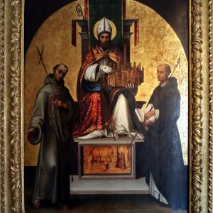 Lorenzo Costa, San Petronio in trono fra i ss. Francesco e Domenico (1502) 01 - Mongolo1984