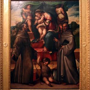 Girolamo Marchesi detto il Cotignola, Madonna in trono e i santi Francesco, Bernardino e Giovannino (1526-28) 01 - Mongolo1984