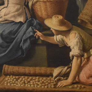 Giuseppe Gambarini, Autunno (La raccolta dei bozzoli), particolare, Pinacoteca Nazionale di Bologna - Nicola Quirico