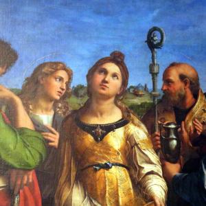 Raffaello Sanzio, Santa Cecilia in estasi con i santi (1518 circa) 05 - Mongolo1984