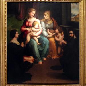 Innocenzo Francucci detto Innocenzo da Imola, Madonna col Bambino, i santi Elisabetta e Giovannino e i committenti, 1523-1525 - Mongolo1984