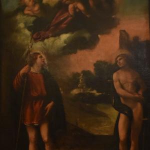 Dosso Dossi, Madonna col Bambino e i Ss. Sebastiano e Rocco, Pinacoteca Domenico Inzaghi - Nicola Quirico