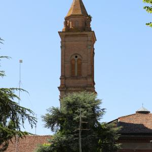 Imola, Santuario della Beata Vergine del Piratello, campanile del 1500-10 ca. su progetto del bramante 01 - Sailko