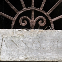 Cesena, rocca malatestiana, salita alla rocca, data 1813 su un portale - Sailko
