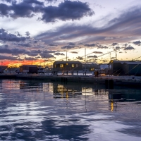 Porto canale , capanni da pesca al tramonto - Marco della pasqua