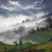 Gioco di nebbie e colori sul Fondovalle Rubicone - Marco della pasqua