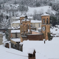 Tribuna sotto la neve, vista da Vicolo Aldo Celli - Patrizia Diamante - Modigliana (FC)