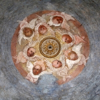 Forlì, san mercuriale, interno, cappella ferri, cupola 02 cherubini