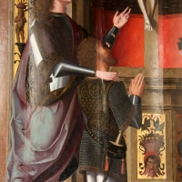 Marco palmezzano, crocifisso tra i ss. giovanni gualberto e maddalena, 1536, 04 committente - Sailko - ForlÃ¬ (FC)