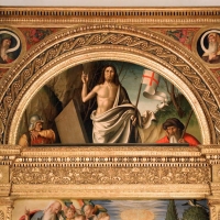 Marco palmezzano, immacolata coi ss. agostino, anselmo e stefano, e lunetta con resurrezione, 1509, 03 - Sailko - ForlÃ¬ (FC)